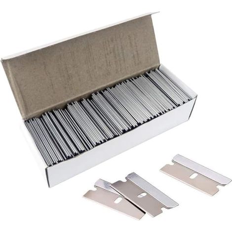 100 pcs Plastic Scraper Replacement for Car Sticker Remover Decals Scraper (Metal) (1/4)