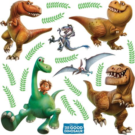 sticker mural Le Voyage d'Arlo beige et vert  - Disney