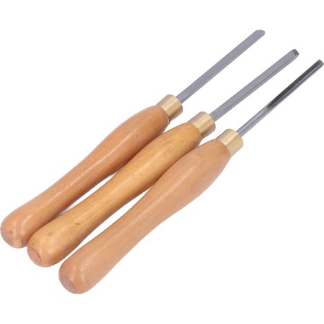 Lot de 3 ciseaux à tour à bois manche en hêtre acier pour ébénisterie bricolage (1/5)