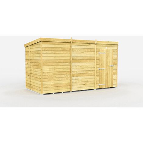12 x 7 Feet Pent Shed - Single Door Without Windows - Wood - L214 x W358 x H201 cm
