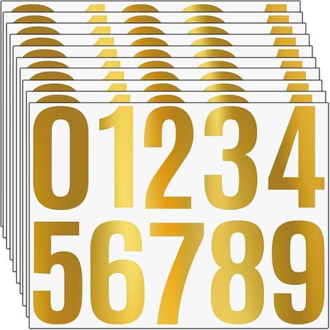 Number Stickers Self-Adhesive Numbers Vinyl for Mailbox Address House Number Gold (1/5)