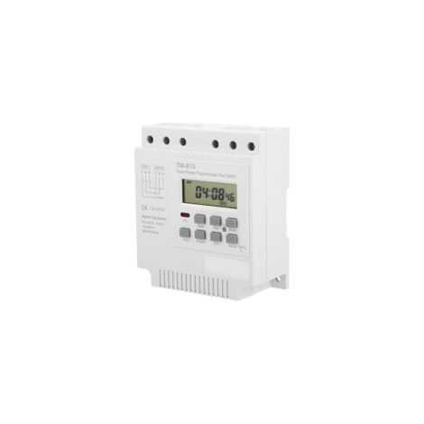 Commutateur de minuterie numérique triphasé 380V Programmable hebdomadaire 16A Mémoire de panne 180 jours Installation facile - TM-163 (1/5)
