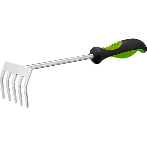 Rastrillo de jardín de acero inoxidable GARDEN con mango ergonómico - 28,5 cm
