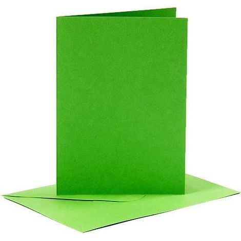 6 Cartes 10x15cm et enveloppes vert