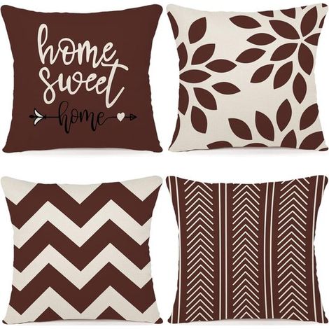Set di 4 federe decorative per cuscini, 45 x 45 cm, per uso interno ed esterno.