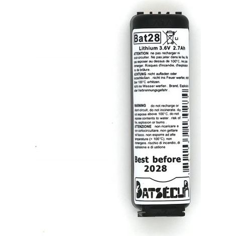 Batsecur batteria litio 3,6V 2,7Ah BAT28 compatibile BATLI28 BATLI38 Logisty Daitem