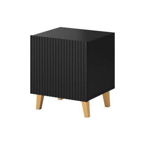 Lot de 2 tables de nuit design cube noir mat Gustave (1/4)