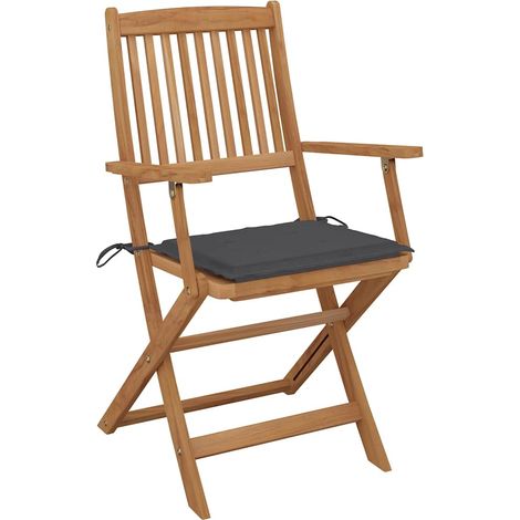 Maison Exclusive - Sedie pieghevoli con cuscini, 8 pezzi, in legno massello di acacia (1/5)