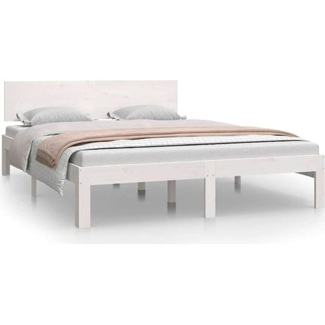 Estructura de cama sin colchón madera pino blanco 140x200 cm vidaXL (1/5)