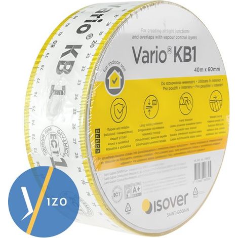 Cinta de barrera de vapor Isover Vario KB1 de 60 mm x 40 m