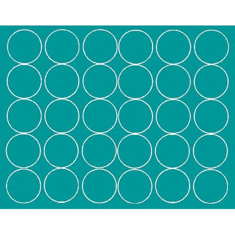Adesivi circolari da 8 cm, 30 pezzi, turchesi opachi