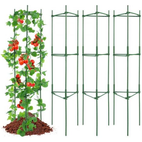 Cage à tomates - 28x28x162 cm - support pour plantes de jardin (1/5)