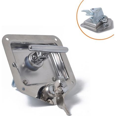 T Forme Acier Inoxydable Remorque RV Voyage Serrure Antivol Boîte À Outils Poignée Serrure de Porte pour Caravane Camion Camp Motorhome Patrol Car