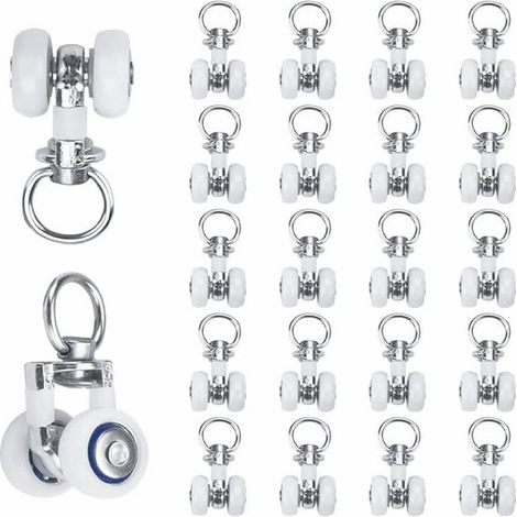 20 rieles metálicos con deslizadores para cortinas de dormitorio y ducha. (1/5)