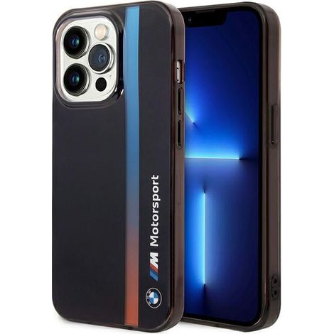 Custodia per iPhone 14 Pro BMW IML a righe tricolore nere (1/5)