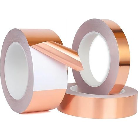 1 Pièces Ruban Adhésif en Cuivre, 20mm x 20m Conducteur Ruban de Cuivre Résistant à la Chaleur, pour Guitare et EMI Shielding (1/5)