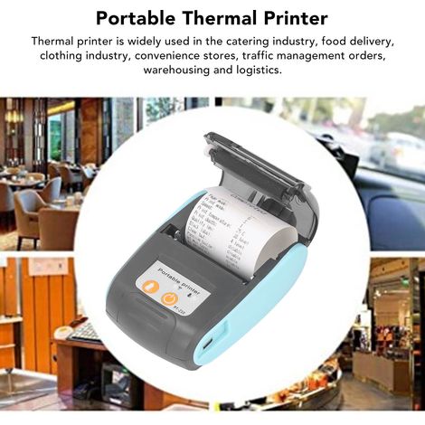 Imprimante thermique portable 58mm Bluetooth sans fil, récepteur d'étiquettes de vêtements, avec couvercle, DC7.4V, pour magasins (1/5)