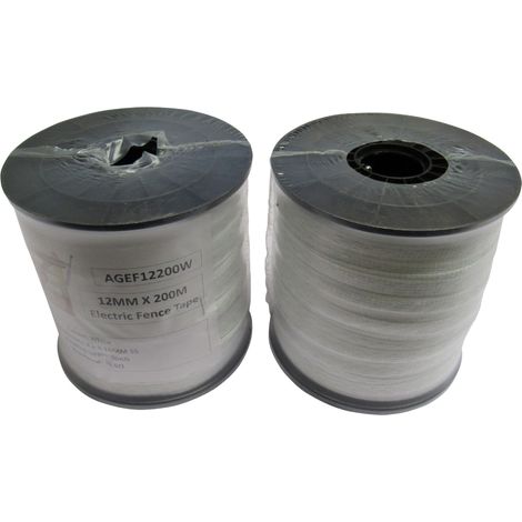 Electric Fence Tape Poly Fencing 12MM x 200M X2 (Electrified Polytape Horse Paddock White) (1/5)