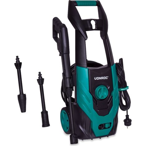 Vonroc – Nettoyeur haute pression électrique 1400W – 110 bar, 390L/h, 5m tuyau, démarrage automatique – Lance turbo anti-saleté incluse (1/7)