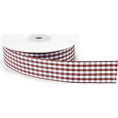 Nastro marrone a quadretti bianchi, mm 25 x 25 m