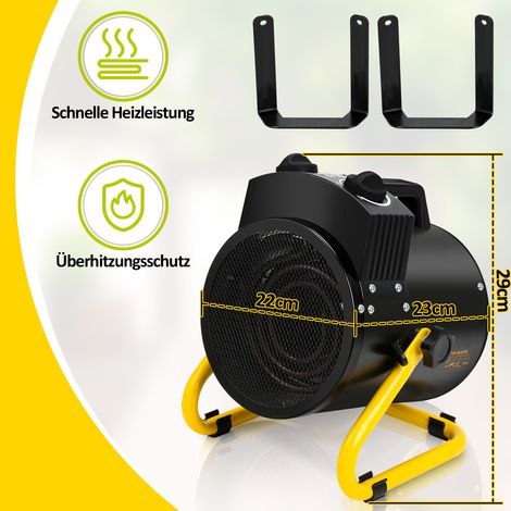 Wolketon Gewächshausheizung 2KW Elektroheizung Elektrogebläseheizung Heizlüfter Ventilator für Gewächshaus IPX4 mit Thermostat Digital (1/5)
