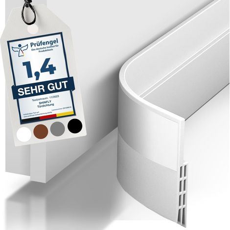 Bas de Porte Isolant, Boudin de Porte, Bas de Porte Anti-Courant d'Air & Étanchéité Porte 100 cm x 5 cm, Idéal pour Porte d'Entrée, Isolation Joint Contre le Froid, le Bruit (Blanc) (1/5)