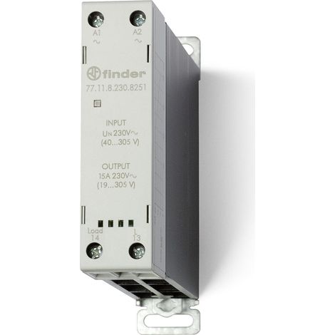Relais statique modulaire 1NO 15A 230V AC commutation 0 de tension FINDER 771182308250PAS