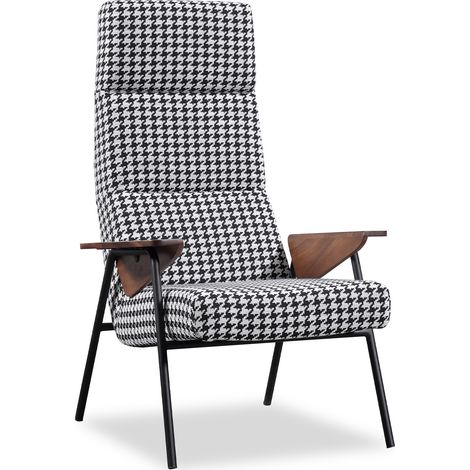 Sessel Gepolstert Ribe Pärumm Hahnentrittmuster 83x87x114 cm