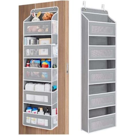 Over-the-door hanging storage bag, non-woven hanging sock storage bag with 5 pockets, can hold up to 44 pounds (1/5)