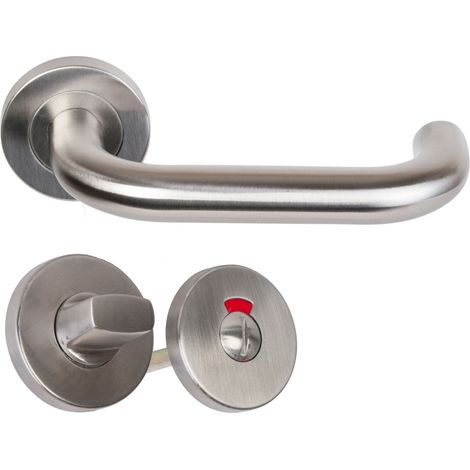Coppia di Maniglie KLOSE Besser con Rosette, modello “Elsa” a U, in acciaio inox 304  +1 Coppia di rosoni con dispositivo di bloccaggio + spia luminosa