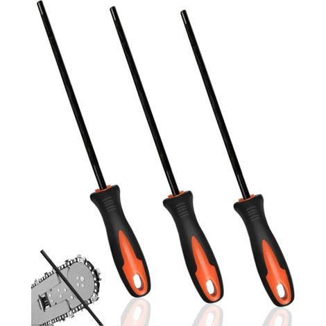 3-teilige Feilen, Kettensägenhalter, Mini-Feile, Kettensägen-Pferdefeile, Feile mit Griff, erhältlich in 4 mm, 4,8 mm, 5,5 mm, geeignet für DIY-Kettensäge