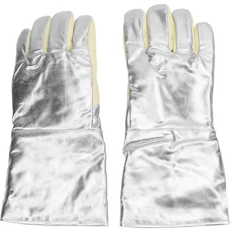 Gants de travail résistants à la chaleur jusqu'à 500 °C, anti-brûlures et résistants à l'usure, avec pouce renforcé, pour aciéries, fonderies et boulangeries. (1/5)