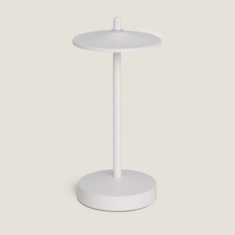 Lampe à Poser LED Portable Extérieure Métal avec Batterie Rechargeable Milevani Blanc