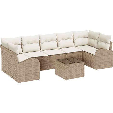 Maison Exclusive - Gartensofa-set Beige 55 x 55 x 37 cm Poly-Ratt