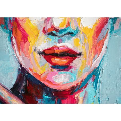 Tableau sur toile peinture bouche 30x45 cm - Impression sur Toile Murale Décorative - Image imprimée en HD sur Toile - Toile sur Châssis en Bois FSC - Fabriqué en France