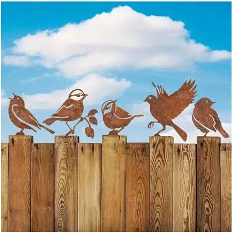Dieses Set aus 5 dekorativen Vogelfiguren für den Außenbereich, Vogelornamenten und Gartendekorationen kann zur Dekoration von Gärten, Terrassen, Patios, Parks, Baumästen usw. verwendet werden. (1/5)