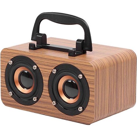 Bluetooth 5.0 Stereo-Zweikanal-Lautsprecher aus Holz mit FM-Radio, B (1/5)
