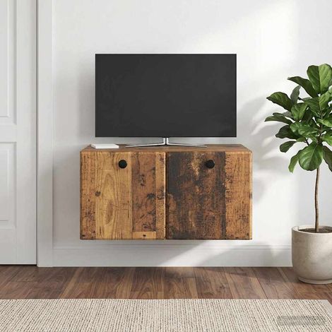 Wandmontierter TV-Schrank 59,5 x 41 x 30 cm Altholz (1/5)