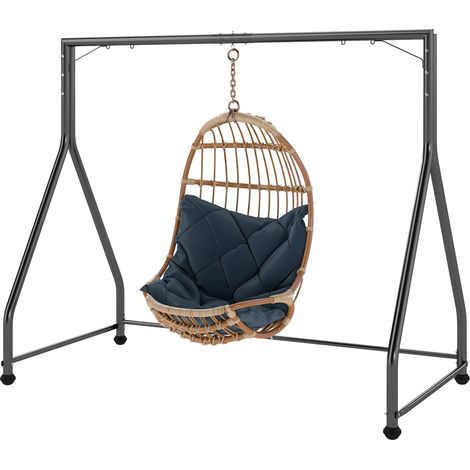 Support de balançoire polyvalent cadre robuste heavy duty pour 2/3 places ou panier suspendu, noir (1/5)