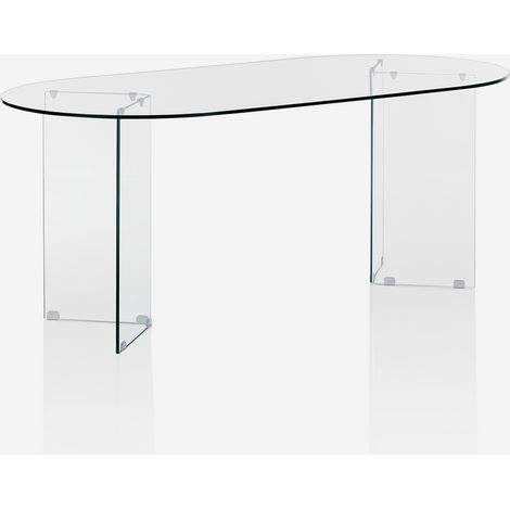 Mesa escritorio ovalada de cristal transparente Dakar Oval 180 (1/5)