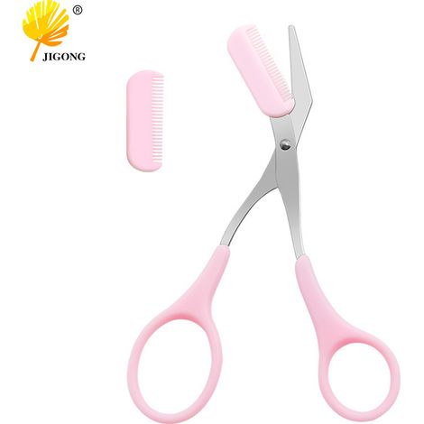 Ciseaux à sourcils pour débutants, à lames tranchantes et peigne intégré, ciseaux de beauté portables pour la mise en forme des sourcils.