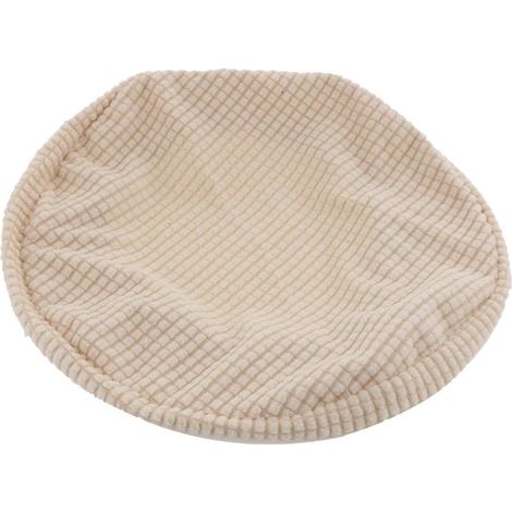 1 Housse De Tabouret Extensible Pour Siège Rond 30-38cm, Tissu Pelucheux Doux, Protection Anti-Salissures, Cuisine Salon Bar (1/5)