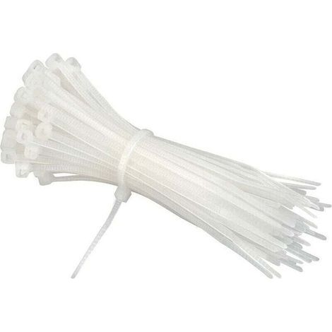 Collier de Serrage 200 mm x 2.6mm, Attache Câble, Serre Câbles Rilsan Nylon, Colliers Serre-Cable 200mm, Blanc, Lot de 200 Pièces (1/5)