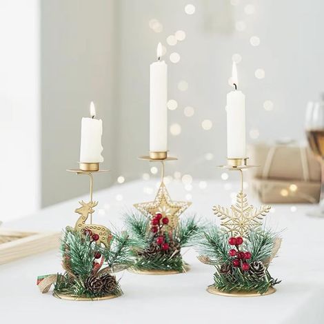 Décorations de table de Noël, centres de table de Noël pour tables, centres de table de Noël, décorations de Noël d'intérieur (3 pièces) (1/5)