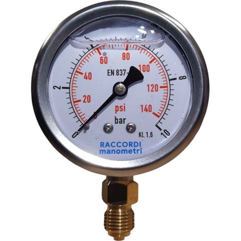 Manómetro radial de baja presión MG1-63, 10 bar, rosca de 1/4". (1/5)