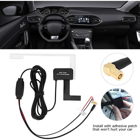 Antenne patch radio numérique dissimulée adhésive de 3 mètres pour voiture, 20 dB, compatible DAB SMB 12 V (1/5)