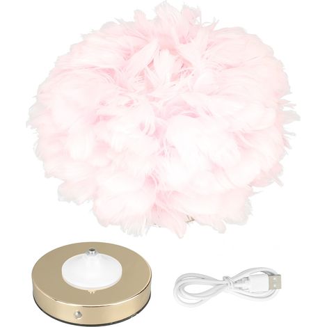 Lampe de table LED Feather, rose, tactile, intensité variable, chargement USB, pour chambre ou café (1/5)