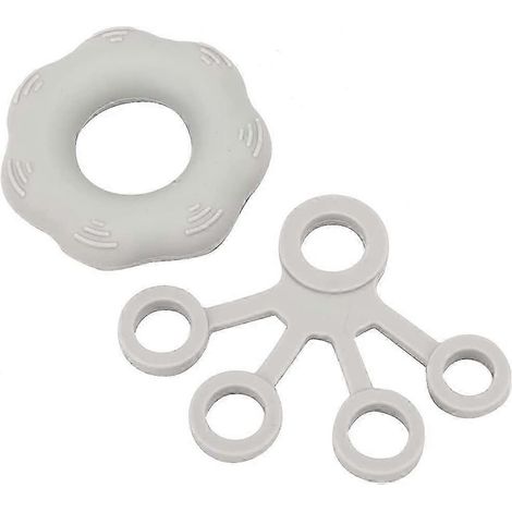 Entraîneur de force de préhension, anneau d'entraînement pour la force des mains, ceinture de résistance pour l'entraînement des doigts à domicile (gris clair) (1/5)