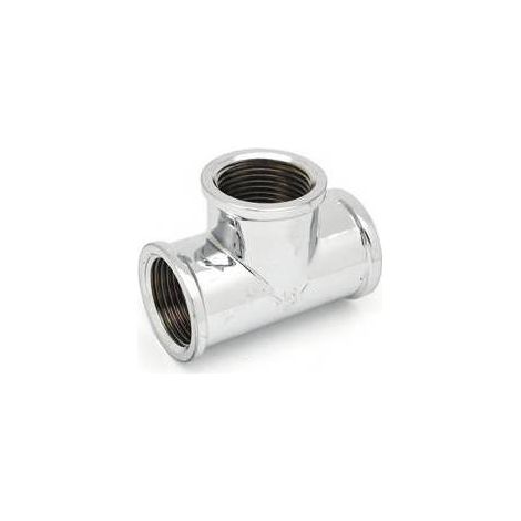 10 x TEE FF IN OTTONE CROMO IBP Misura: 3/8"