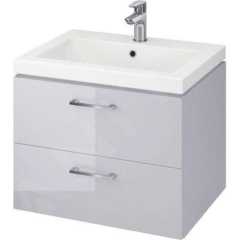 Cersanit Lara - Armoire avec lavabo, 45x59x45 cm, 2 tiroirs, gris S801-213-DSM (1/4)